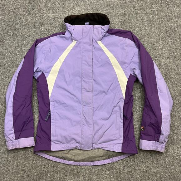 Spyder Windbreaker Jacket Girls 12 Purple White Mock Neck Ski Snowboard - Picture 1 of 14